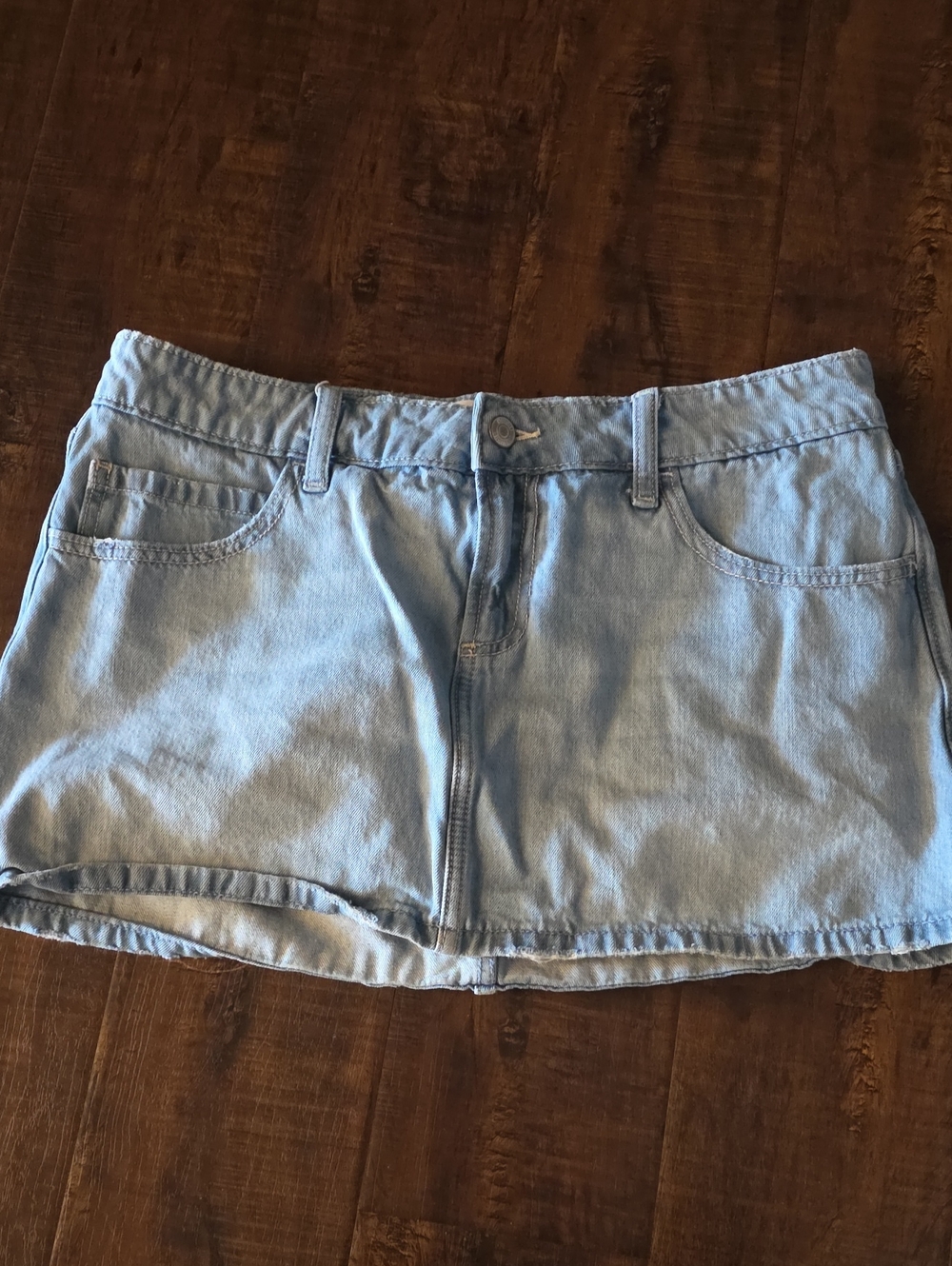 Hollister Light Blue Denim Mini Skort